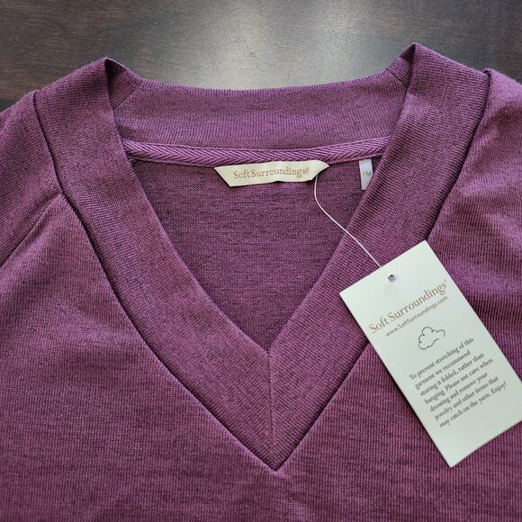 NWT Soft Surroundings Asymmetrical Sweater Size Petite Medium - Picture 2 of 5